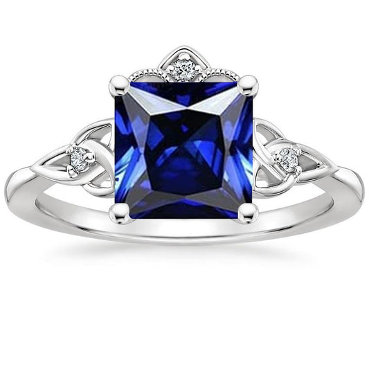 Damen Kleiner Diamant Goldring Vintage Style Blauer Saphir 5,25 Karat - harrychadent.de