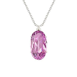 Damen Kunzit und Aus der Erde Abgebauter Natürlicher Diamant Halskette Anhänger 20.20 Ct. Weißgold 14K