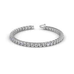 Damen Massives Weißgold 14K Runddiamant Tennisarmband 12 Karat