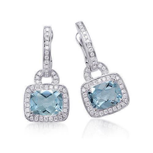 Damen Ohrhänger Aquamarin & Diamanten 6,50 ct Weißgold - harrychadent.de