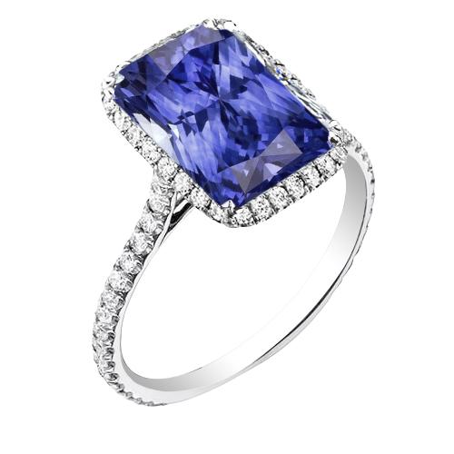 Damen Radiant Halo Blue Saphir Ring 4 Karat Akzent Diamanten - harrychadent.de