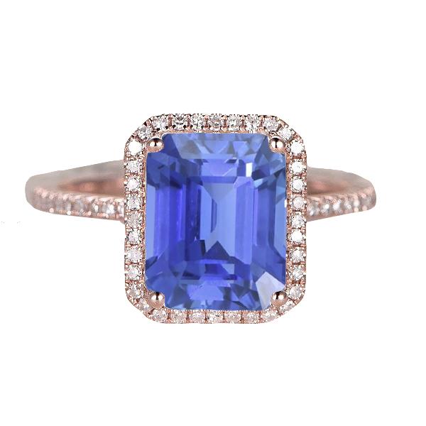 Damen Ring Halo Emerald Srilankan Saphir & Diamanten 4.50 Karat - harrychadent.de
