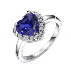 Damen Ring Halo Heart Sri Lanka Saphir & Diamanten 3 Karat