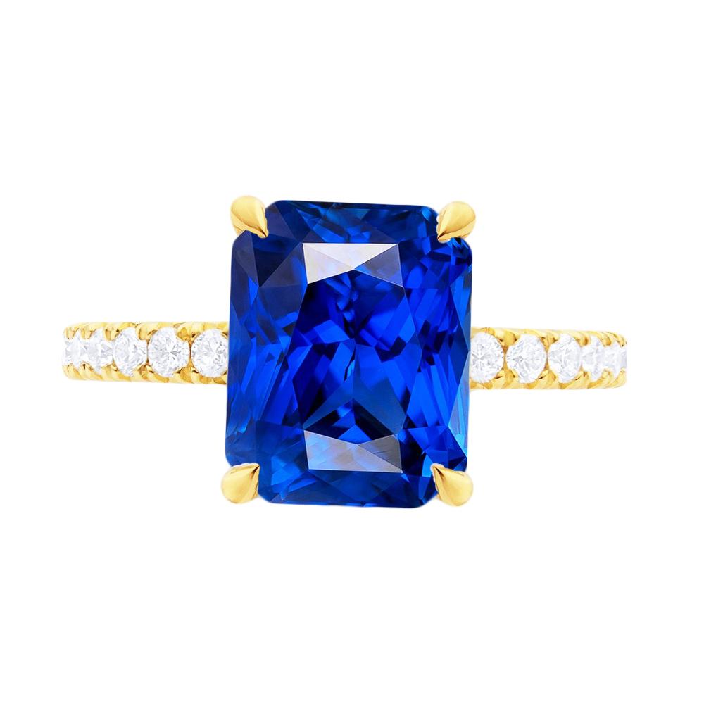 Damen Runder Diamant Schmuck New Radiant Ceylon Saphir Ring 4 Karat - harrychadent.de