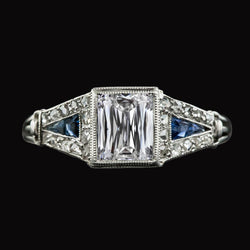 Damen Smaragd Diamant Ring Trapez Saphire 5.50 Karat