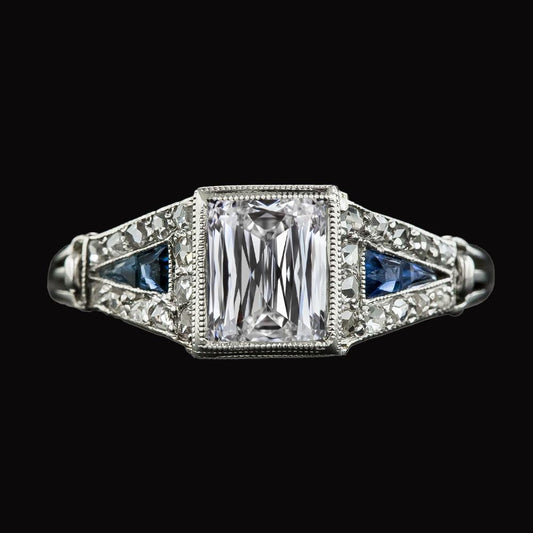 Lady's Smaragd Diamant Ring Trapezoid Saphire 5.50 Karat - harrychadent.de