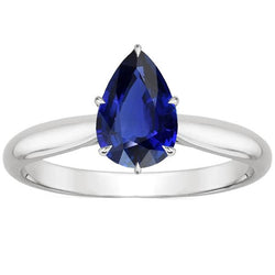 Damen Solitaire Edelstein Ring Birne Ceylon Saphir 4 Karat