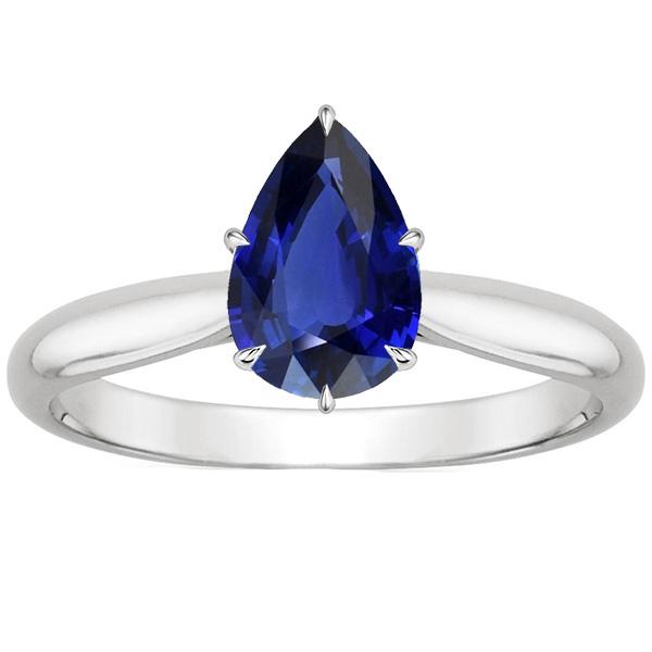 Damen Solitaire Edelstein Ring Birne Ceylon Saphir 4 Karat - harrychadent.de