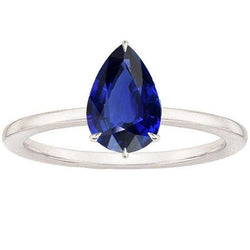 Damen Solitaire Ring Birnenschliff Sri Lanka Saphir Schmuck 1,50 Karat