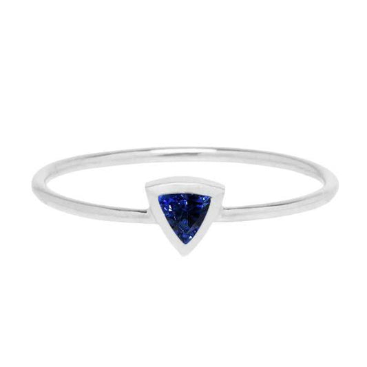 Damen Solitaire Ring Lünette Set Trillion Cut Blauer Saphir 0.50 Karat - harrychadent.de