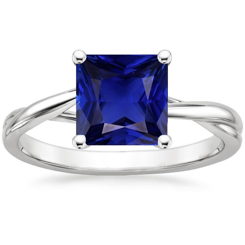 Damen Solitärring 5 Karat Zinke Sri Lanka Saphir Weißgold 14K - harrychadent.de