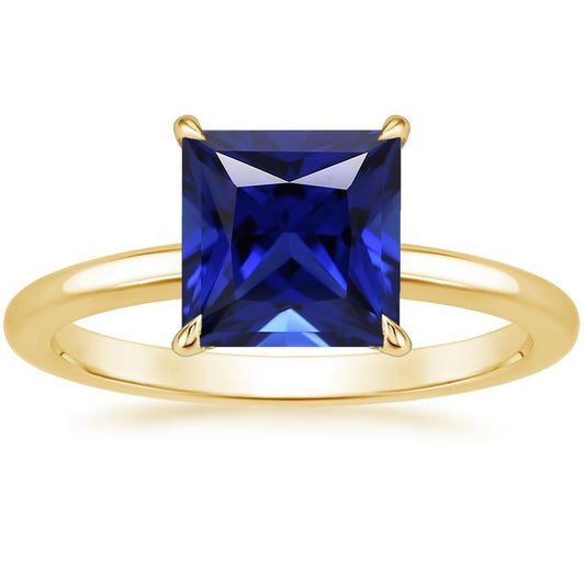 Damen Solitärring Prinzessin Sri Lanka Saphir Gelbgold 5 Karat - harrychadent.de