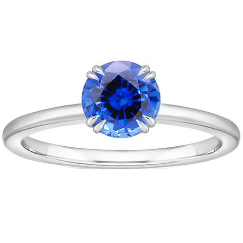 Damen Verlobungsring 2 Karat Neu Weißgold Solitär Blauer Saphir - harrychadent.de