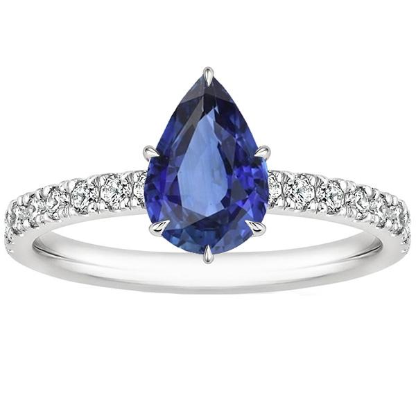 Damen-Verlobungsring Blauer Saphir mit Diamantakzenten 5.50 Karat - harrychadent.de