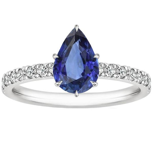 Damen-Verlobungsring Blauer Saphir mit Diamantakzenten 5.50 Karat - harrychadent.de