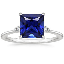 Damen-Verlobungsring Blauer Saphir und Diamant 5,25 Karat