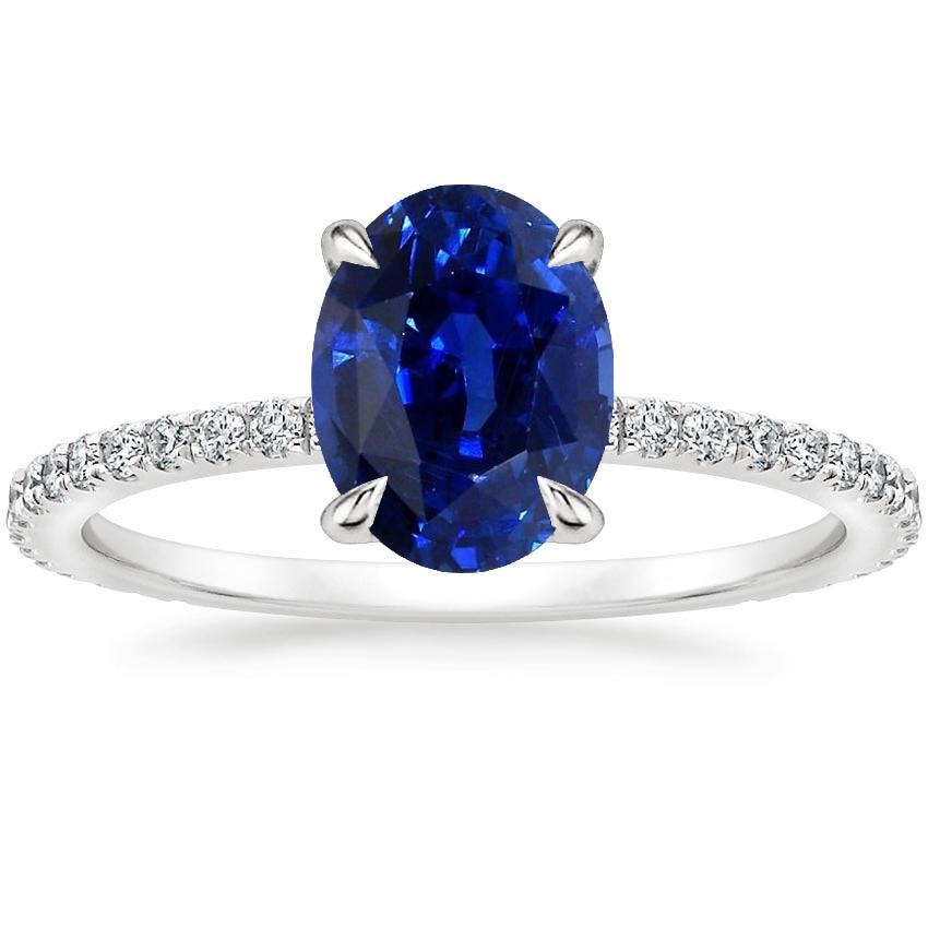 Damen Verlobungsring Oval Blauer Saphir & Diamant Akzente 4 Karat - harrychadent.de