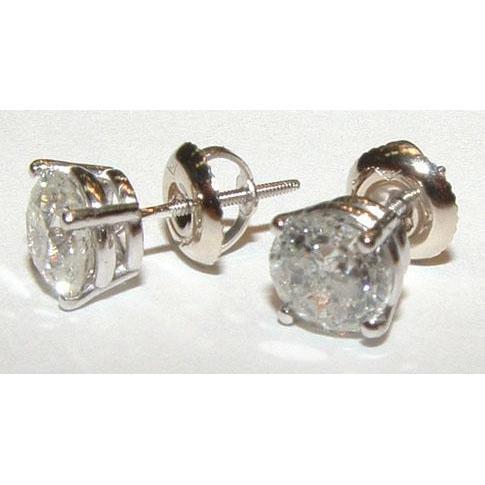 Aus der Erde Abgebauter Natürlicher Diamant 3.01 ct. Ohrstecker Runde Naturdiamanten