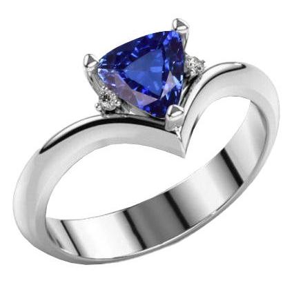Diamant Drei-Steine-Billionen-Saphir-Ring 1,25 Karat Herz-Stil - harrychadent.de