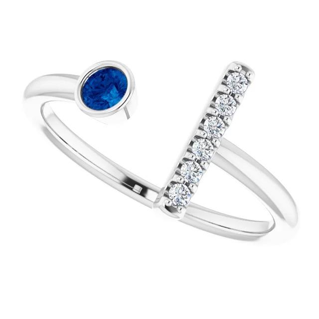 Diamant-Edelstein-Ring 0,48 Karat Ceylon Blauer Saphir - harrychadent.de