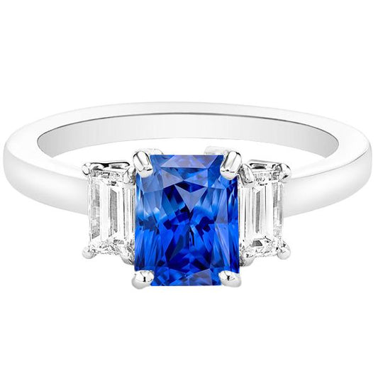 Diamant Edelstein Schmuck 2 Karat Ceylon Saphir Ring Krappen Baguettes - harrychadent.de