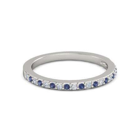 Diamant Ehering 0,60 Karat Krappenfassung blaue Saphire - harrychadent.de