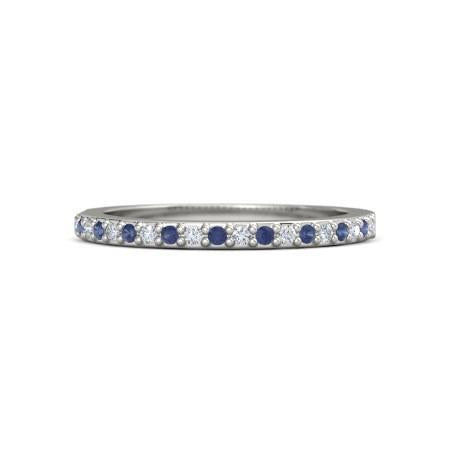 Diamant Ehering 0,60 Karat Krappenfassung blaue Saphire - harrychadent.de