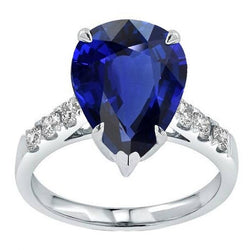 Aus der Erde Abgebauter Natürlicher Diamant Ehering Birne Sri Lanka Saphir Krappen Set 5 Karat