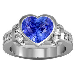 Aus der Erde Abgebauter Natürlicher Diamant Ehering Lünette Set Hellblauer Saphir 4 Karat Gold 14K