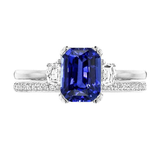 Diamant Ehering Set Strahlender Saphir Krappen 3 Stein 4 Karat - harrychadent.de