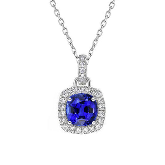 Aus der Erde Abgebauter Natürlicher Diamant Halo Anhänger Kissen Edelstein Damenschmuck Gold 3,75 Karat