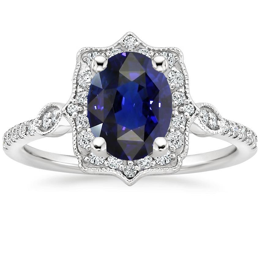 Diamant Halo Oval Ceylon Saphir Ring 4 Karat Schmuck Gold - harrychadent.de