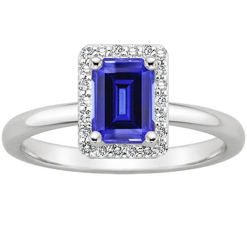 Diamant Halo Ring Smaragd Ceylon Saphir & Diamant 4 Karat - harrychadent.de