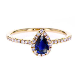 Diamant Halo Roségold Ring Deep Blue Ceylon Saphir 2.50 Karat