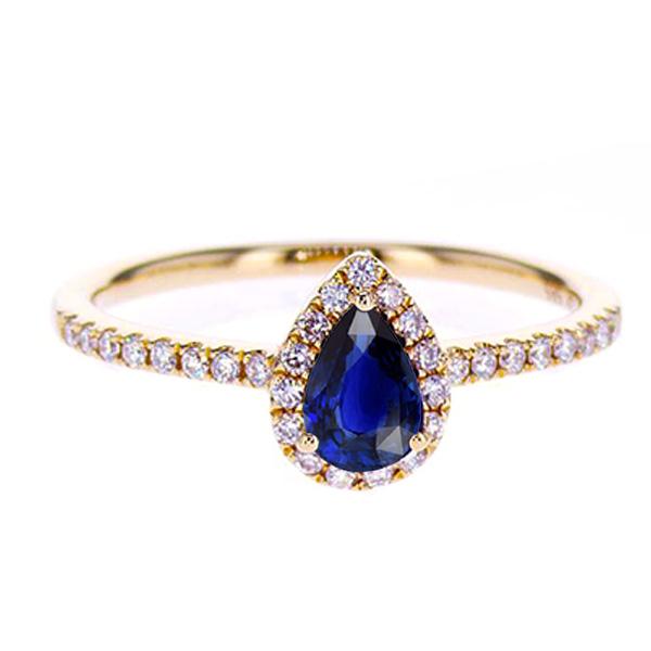 Diamant Halo Roségold Ring Deep Blue Ceylon Saphir 2.50 Karat - harrychadent.de