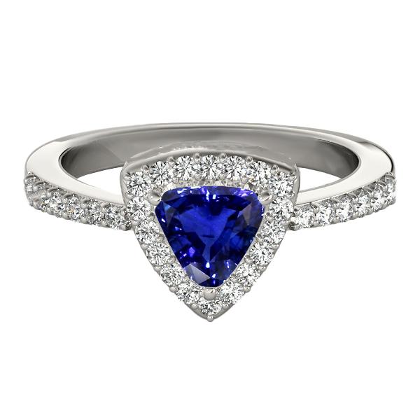 Diamant Halo Trillion Ceylon Saphir Ring 2 Karat Damenschmuck - harrychadent.de
