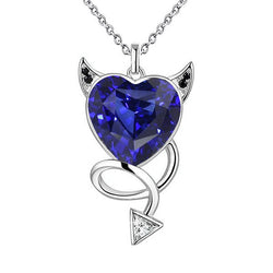 Aus der Erde Abgebauter Natürlicher Diamant & Herz Blauer Saphir Gotischer Anhänger 4 Karat Gold