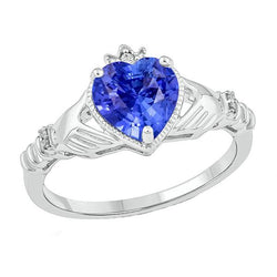 Diamant Herz Hellblauer Saphir Ring 2 Karat Damenschmuck