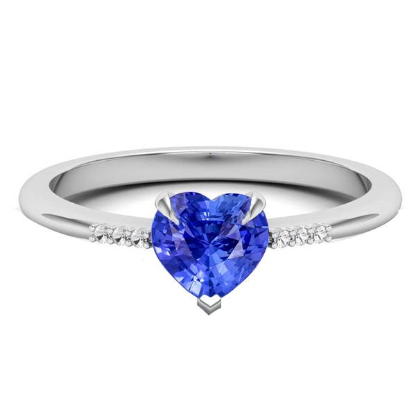 Diamant Herz Hellblauer Saphir Ring Krappenset 1,25 Karat Gold - harrychadent.de