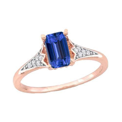 Aus der Erde Abgebauter Natürlicher Diamant Hochzeit Blauer Saphir Ring Roségold 2 Karat Damenschmuck