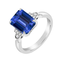 Diamant-Jubiläums-Smaragd-Ceylon-Saphir-Ring 3 Karat Schmuck