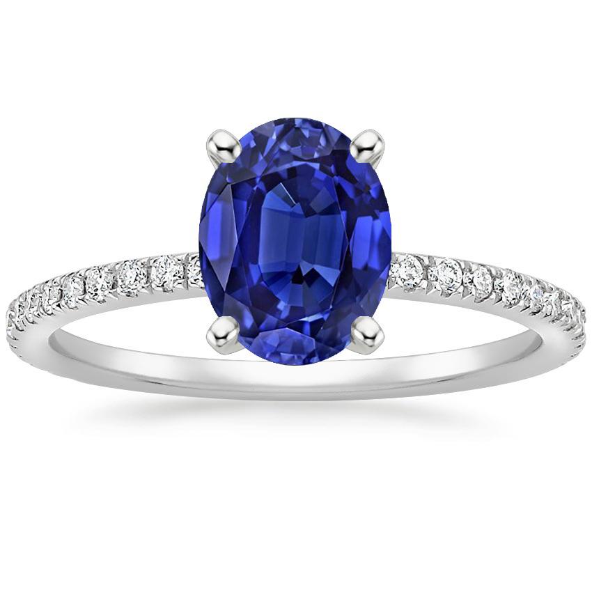 Diamant-Jubiläumsring Oval Blauer Saphir Mit Akzenten 5 Karat - harrychadent.de