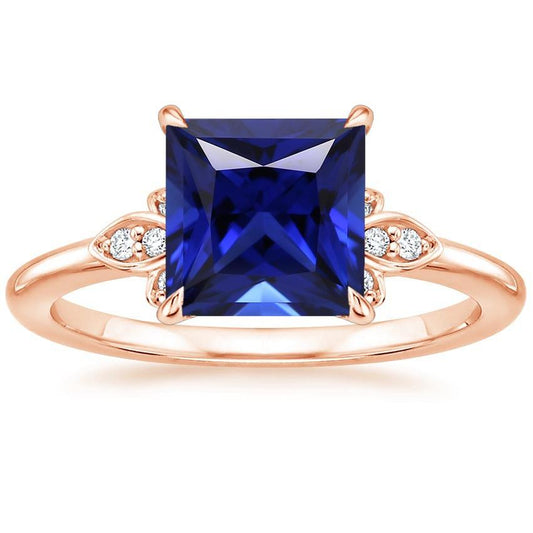 Diamant-Jubiläumsring Prinzessin Blauer Saphir Edelstein 5,25 Karat - harrychadent.de