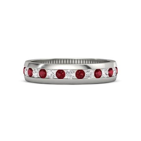 Diamant Rundes Rubin Eternity Band 2.50 Karat Weißgold 14K - harrychadent.de