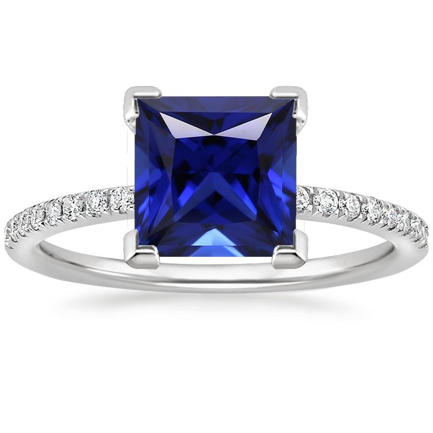 Diamant-Solitär-Ring Princess Blue Saphir mit Akzenten 5,50 Karat - harrychadent.de