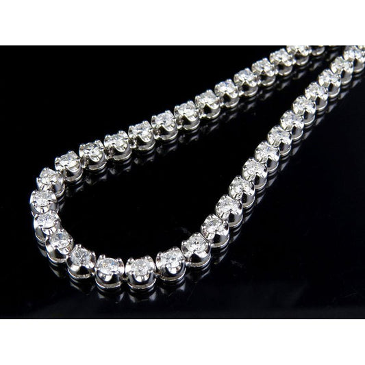Diamant-Tennis-Halskette 13 Ct. Feiner Schmuck aus Weißgold