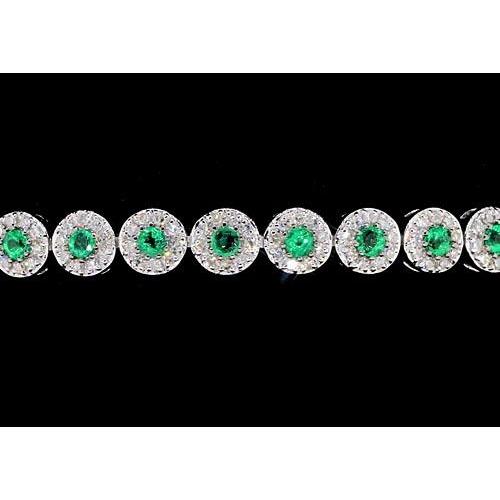 Diamant Tennisarmband 12 Karat grüner Saphir Zinken-Set - harrychadent.de