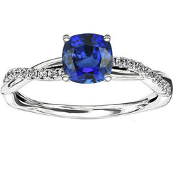 Aus der Erde Abgebauter Natürlicher Diamant-Verlobungskissen Saphirring Twisted Style 3 Karat