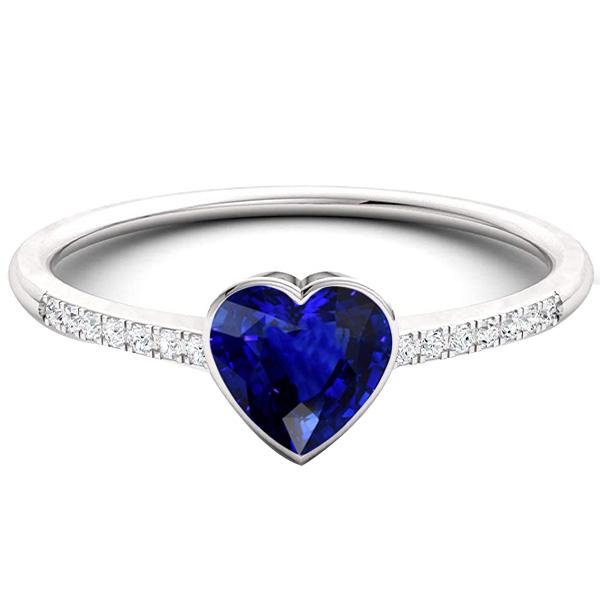 Diamant-Verlobungsring Ceylon Blue Saphir Lünette Set 2,50 Karat - harrychadent.de