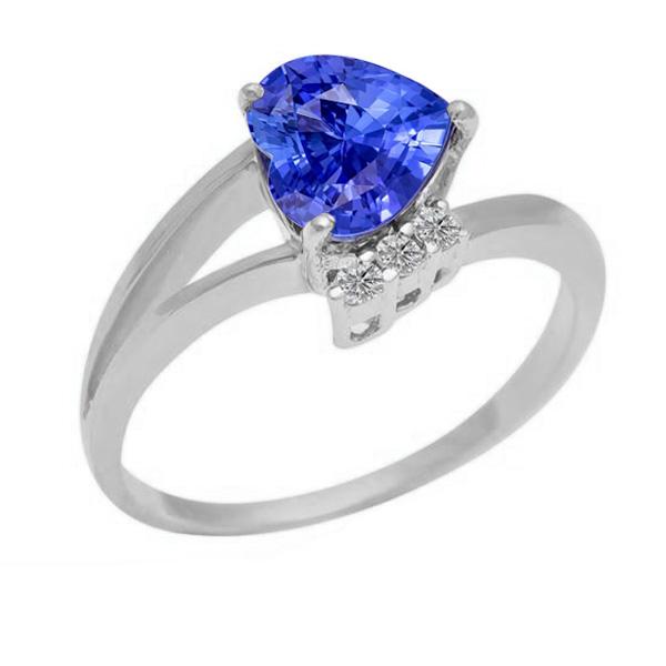 Diamant-Verlobungsring Herz Hellblauer Saphir 2.25 Karat - harrychadent.de